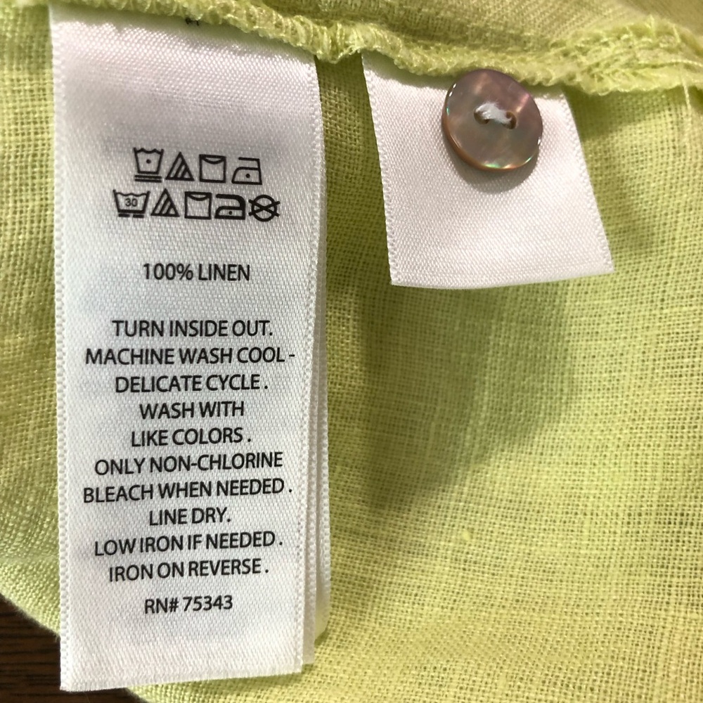 Rachel Zoe Green Linen Button Down Shirt - Picture 5 of 8